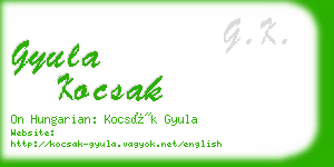 gyula kocsak business card